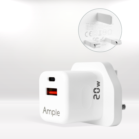 Ample 20W USB Charger + USB-A to Micro